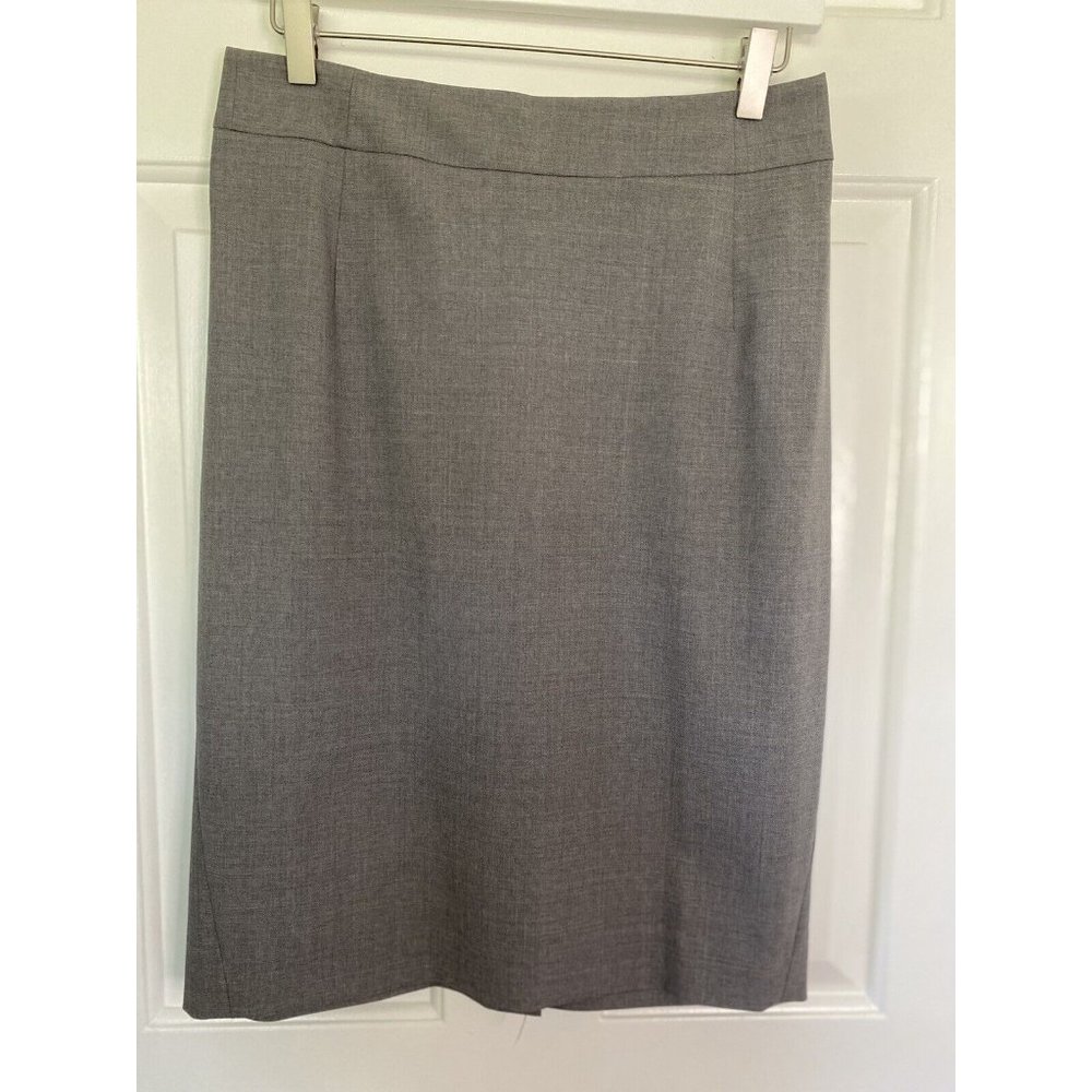 Theory Gray Stretch Wool Spandex Pencil Skirt‎ Size 6 Joanie Style Career EUC - Picture 10 of 16